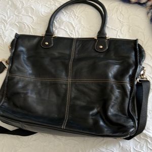 Liz Claiborne, butter, leather attaché case removable shoulder strap